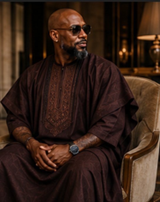 The same agbada seated